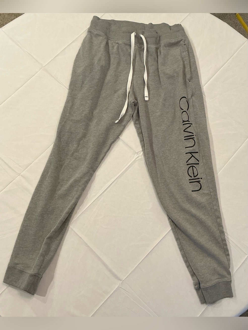 Calvin Klein Womens Heather Gray Logo Joggers Sweatpants‎ Sleepwear Size M